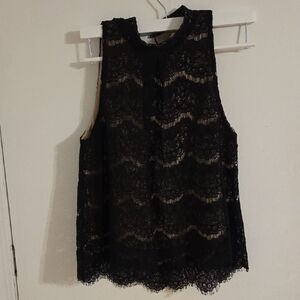 Elegant Black Lace Sleeveless Top